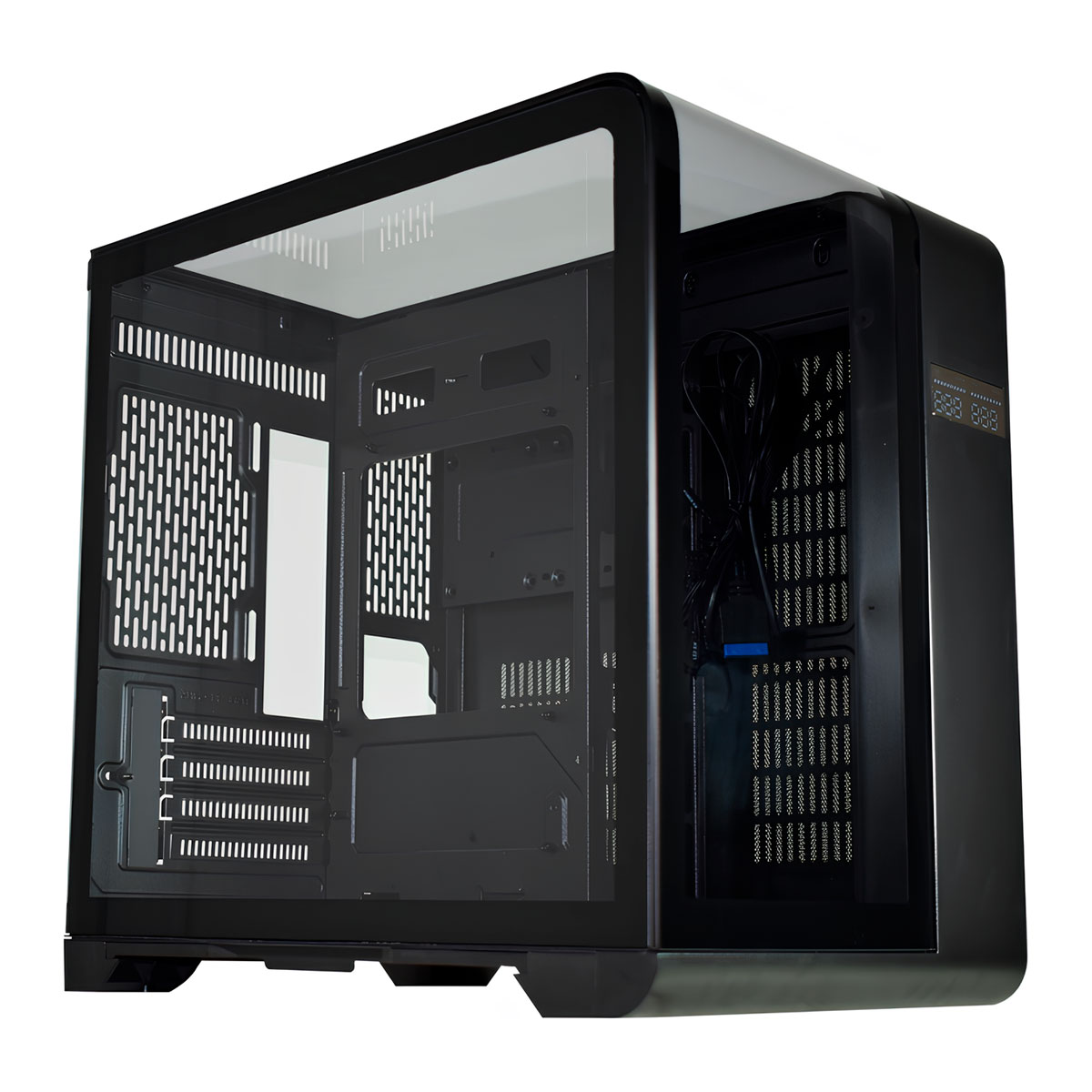 Gabinete Gamer Aquário K-Mex Cyberpunk CG-48KI - Vidro Temperado - Display Digital - Micro ATX - Preto - CK48K1RH001CB0X