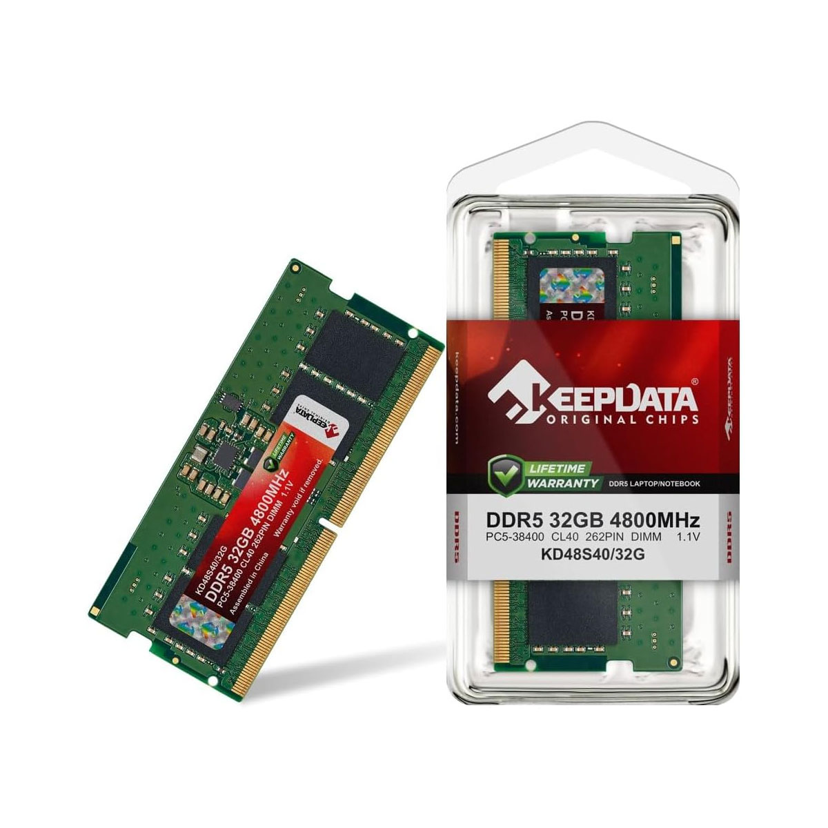 Memória SODIMM 32GB DDR5 4800MHz KeepData - para Notebook - CL40 - KD48S40/32G