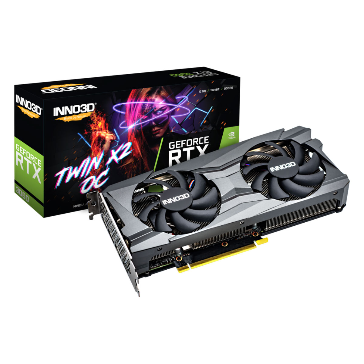 Placa de Vídeo GeForce RTX 3060 12GB GDDR6 - INNO3DD Twin X2 - DLSS - Ray Tracing - N30602-12D6-119032AH