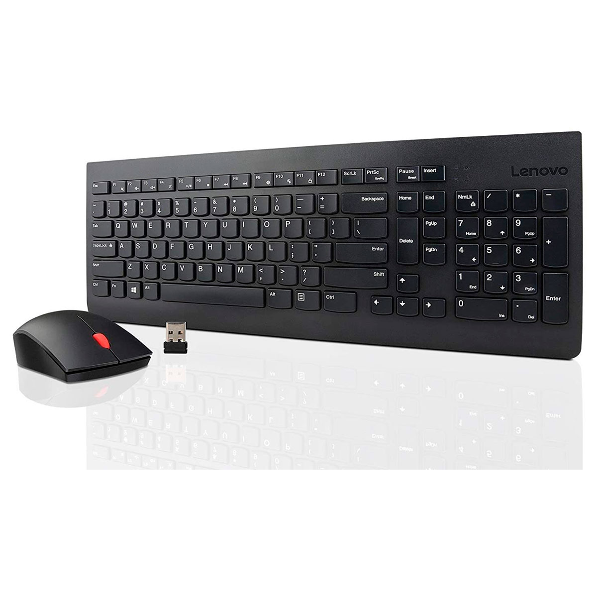 Kit Teclado e Mouse sem Fio Lenovo Essential - ABNT2 - Wireless 2.4GHz - 1600dpi - Preto - 4X31N50713