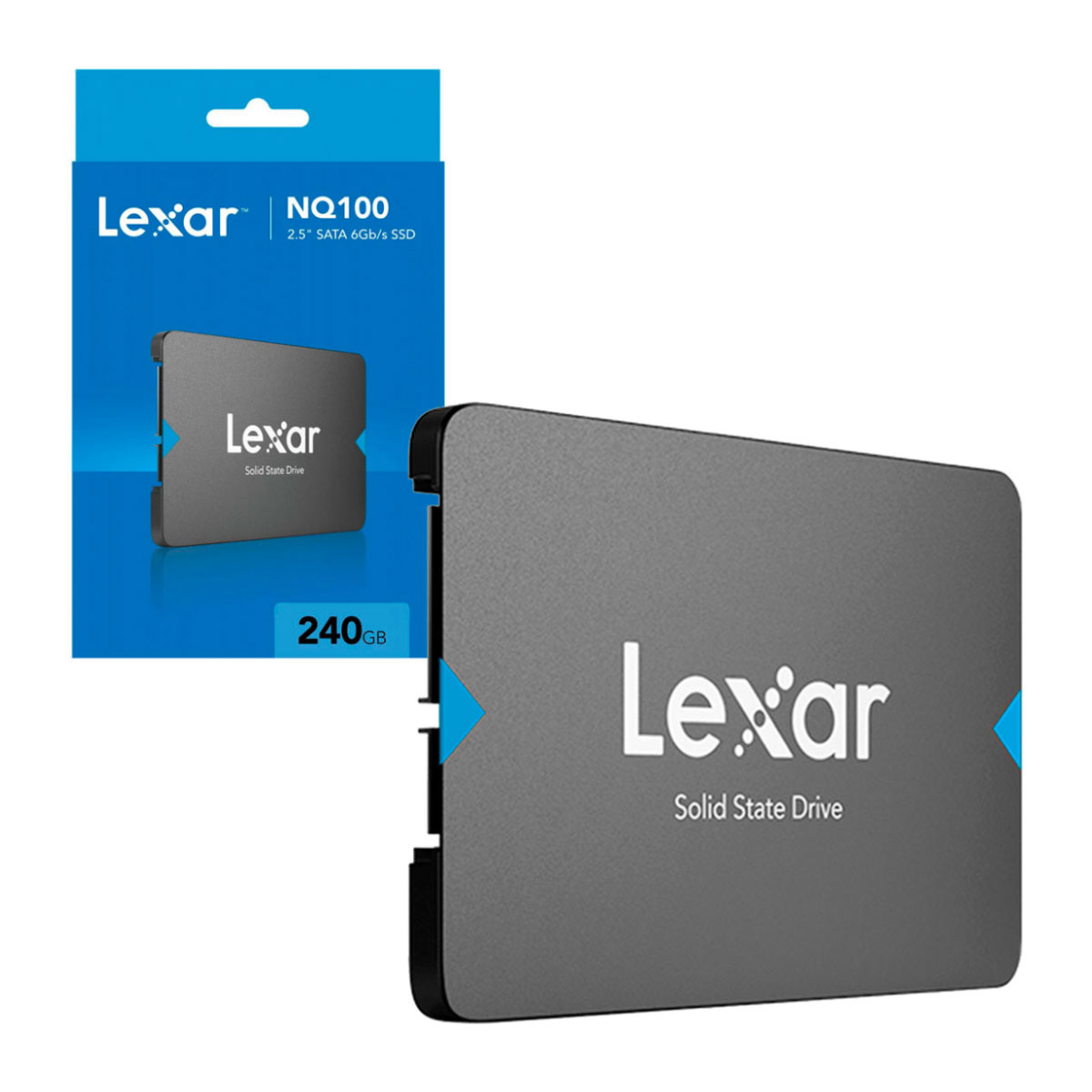 SSD 480GB Lexar NQ100 - SATA - Leitura 550MB/s - LNQ100X480G-RNNNU