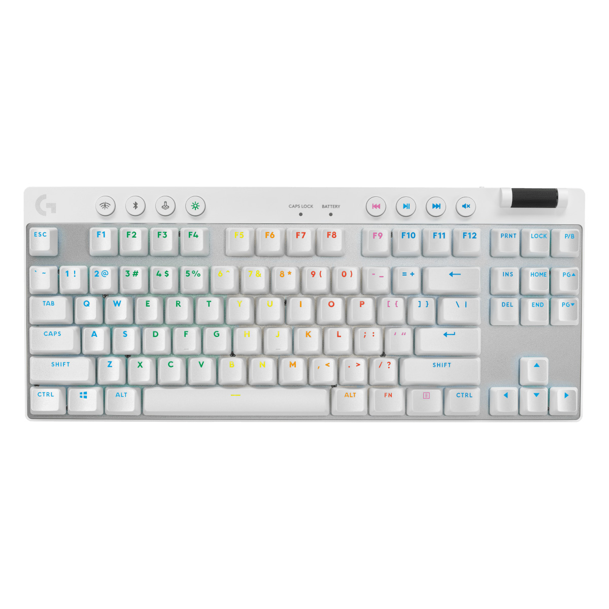 Teclado Mecânico Gamer sem Fio Logitech G Pro X - Padrão US - TKL - LightSpeed - RGB Lightsync - Switch GX Tactile - Branco - 920-012143