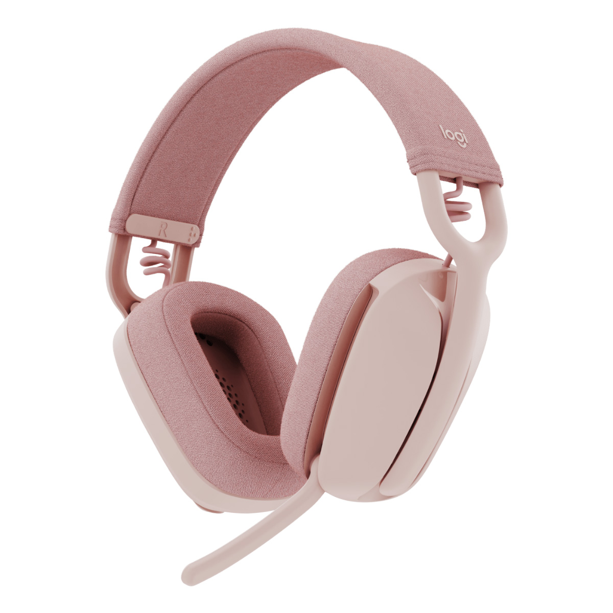 Headset Gamer sem Fio Logitech Zone Vibe 100 - G HUB - Drivers 40mm - Cancelamento de Ruído - Receptor Lightspeed e Bluetooth - Rosa - 981-001223