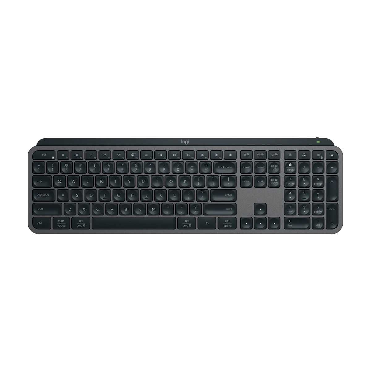 Teclado sem Fio Logitech MX Keys S - Padrão US - Bluetooth ou USB Logi Bolt - Iluminação Inteligente - Grafite - 920-011563