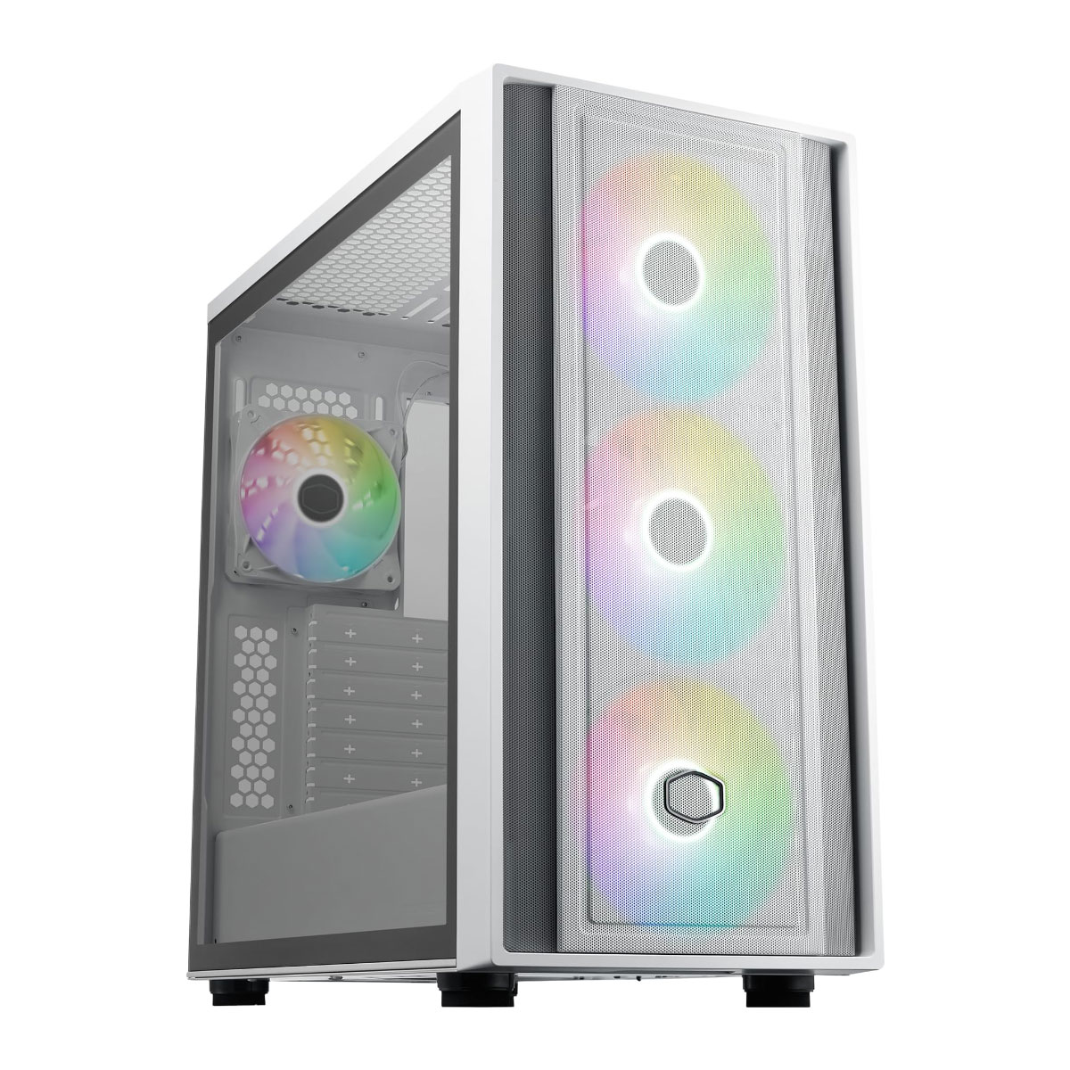 Gabinete Cooler Master Masterbox 600 - 3 Fans ARGB com Controladora - Vidro Temperado - Mid-Tower - Branco - MB600-WGNN-S00