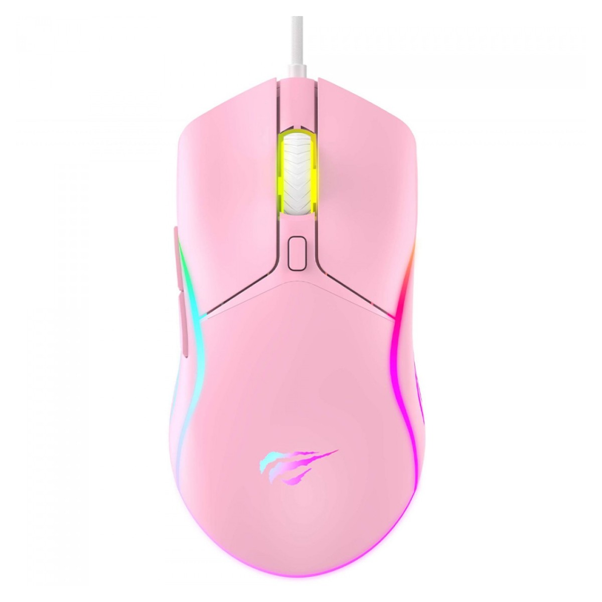Mouse Gamer Havit MS1029 - 8000dpi - Iluminação RGB - Rosa - HV-MS1029-PK