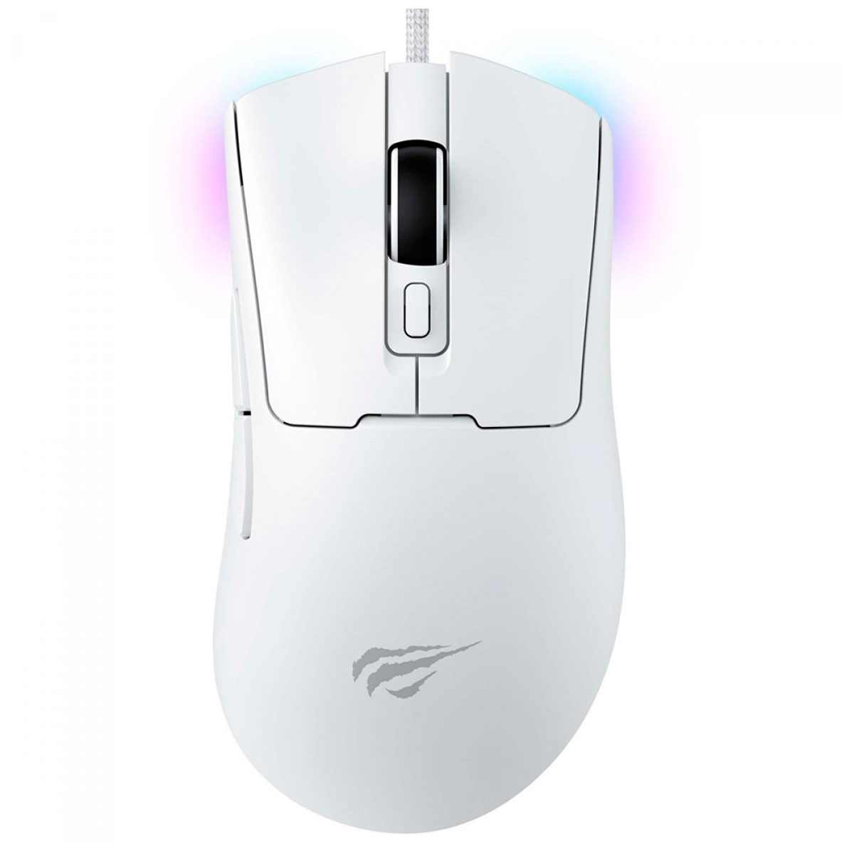 Mouse Gamer Havit MS966 - 12000dpi - Iluminação RGB - 7 Botões - Branco - HVMS-MS966-WH