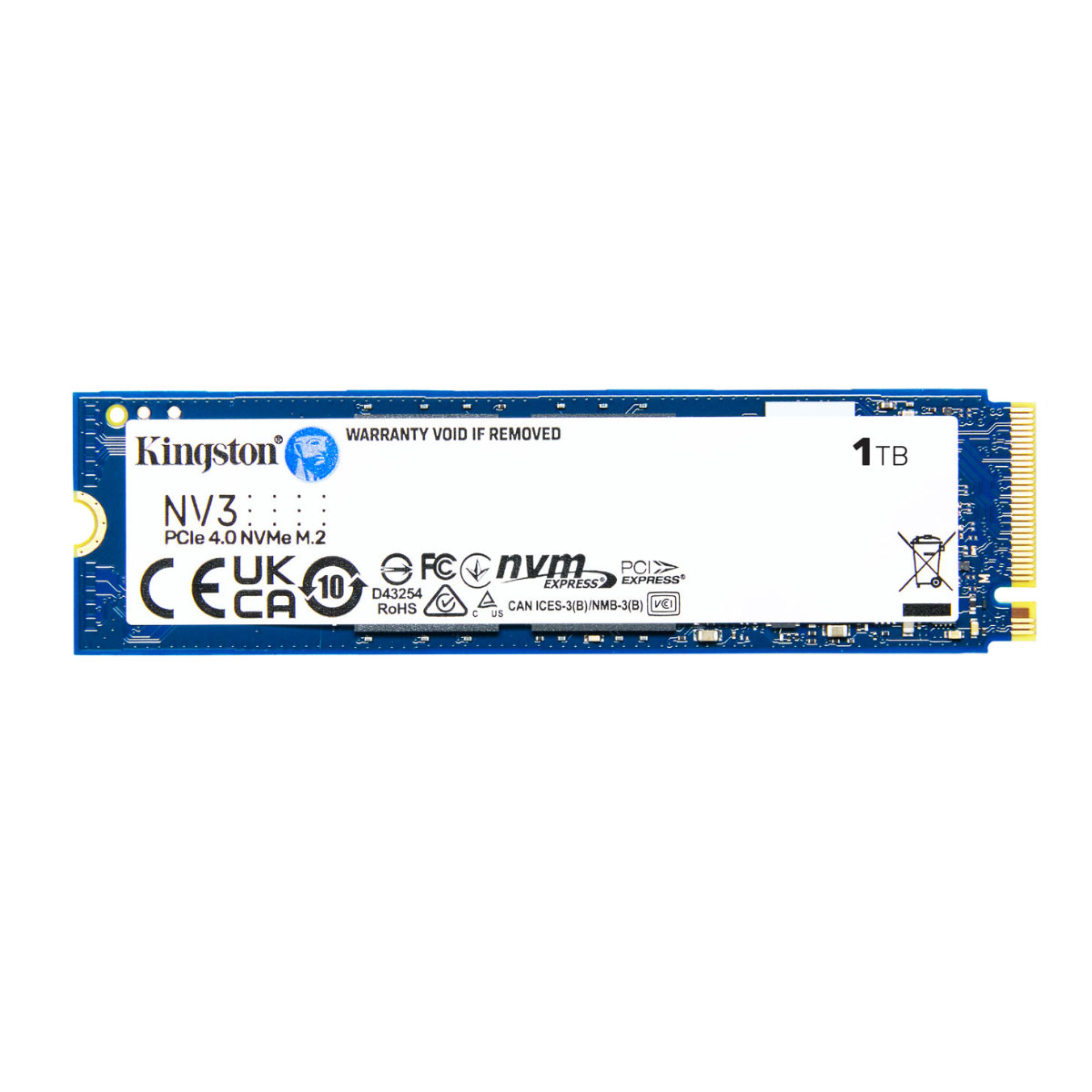 SSD M.2 1TB Kingston NV3 - NVMe - Leitura 6000MB/s - Gravação 4000MB/s - SNV3S/1000G