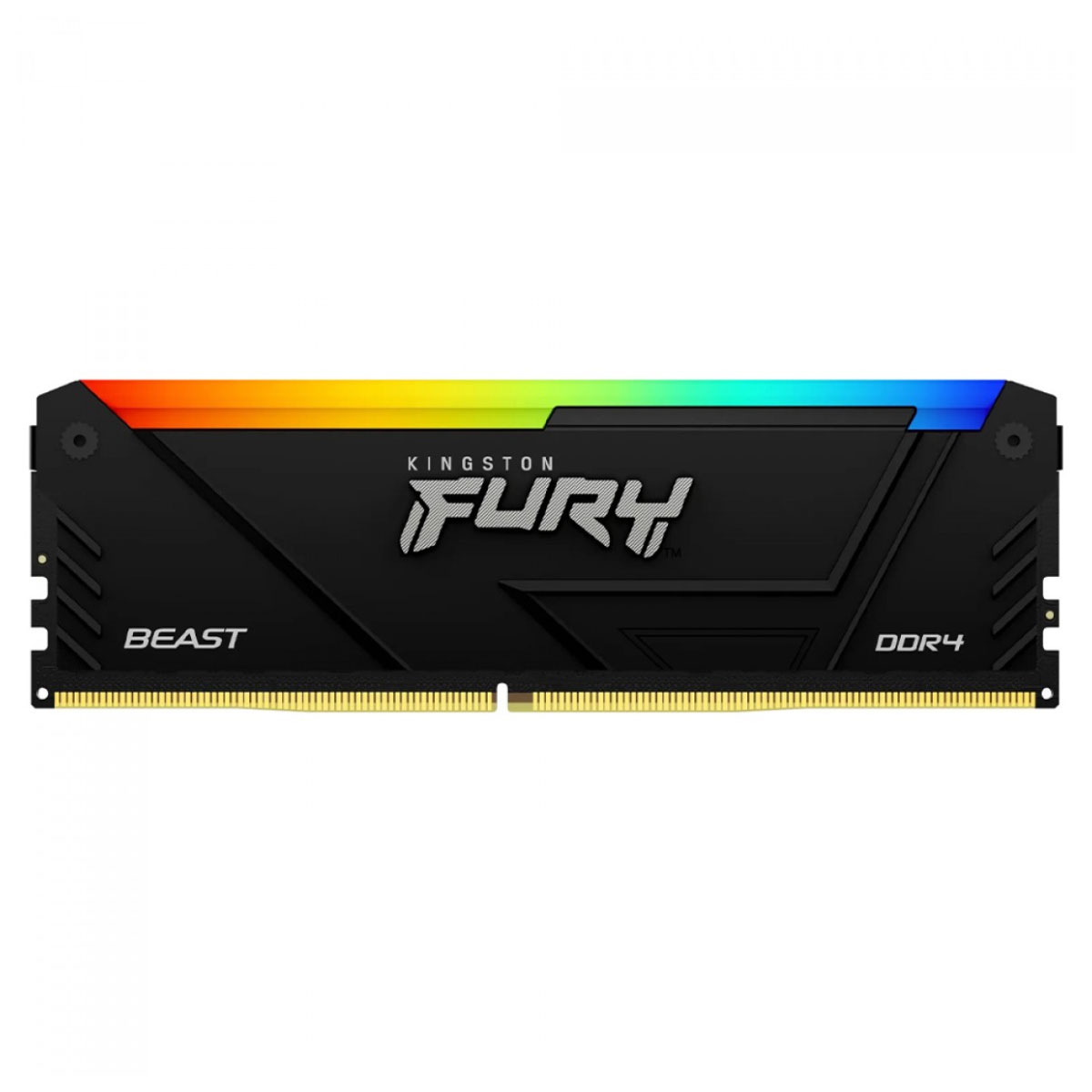 Memória 16GB DDR4 3200MHz Kingston Fury Beast RGB - XMP 3.0 - CL16 - Preto - KF432C16BB12A/16