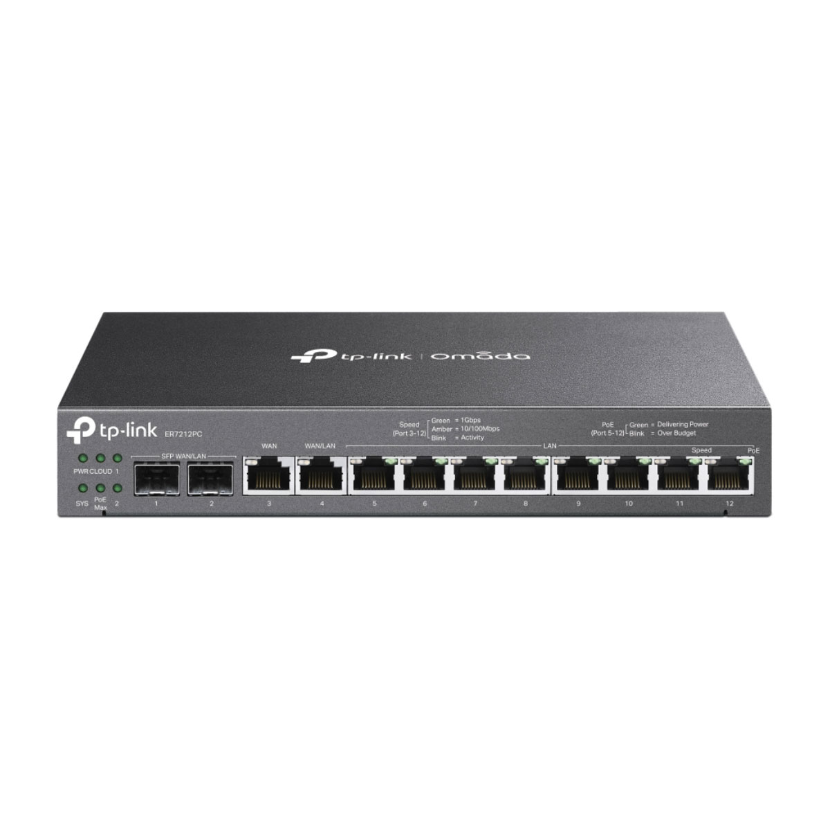 Roteador Load Balance TP-Link ER7212PC - Gigabit - VPN - Omada - Até 4 Portas WAN - PoE+ - 2 Portas SFP WAN/LAN