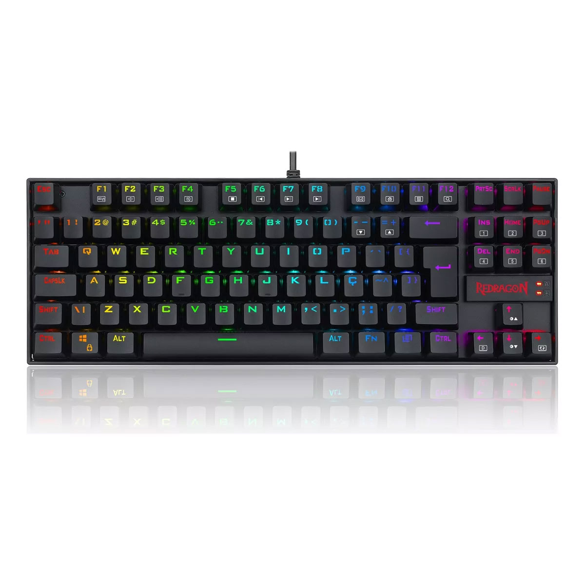 Teclado Mecânico Gamer Redragon Kumara Pro - ABNT2 - RGB - Switch Magnetico Brown - Preto - K552RGB-PRO V2 PT-Brown