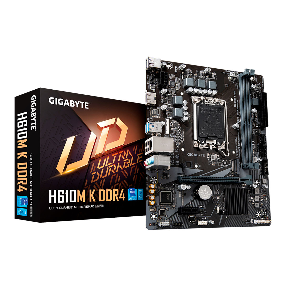 Placa Mãe Gigabyte H610M-K DDR4 (LGA 1700 - DDR4 3200) - Chipset H610 - USB 3.2 - PCIe 4.0 - Slot M.2 - Micro ATX