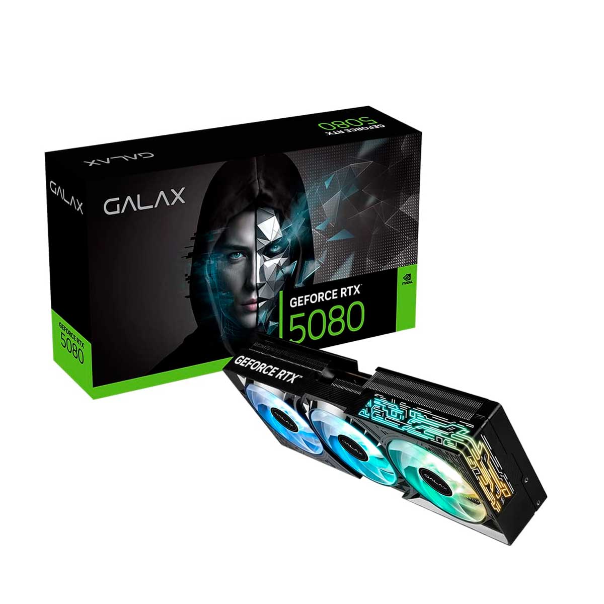 Placa de Vídeo GeForce RTX 5080 16GB GDDR7 256bits - 1-Click OC - DLSS 4 - ARGB- Galax 58NZN6MDBBOC