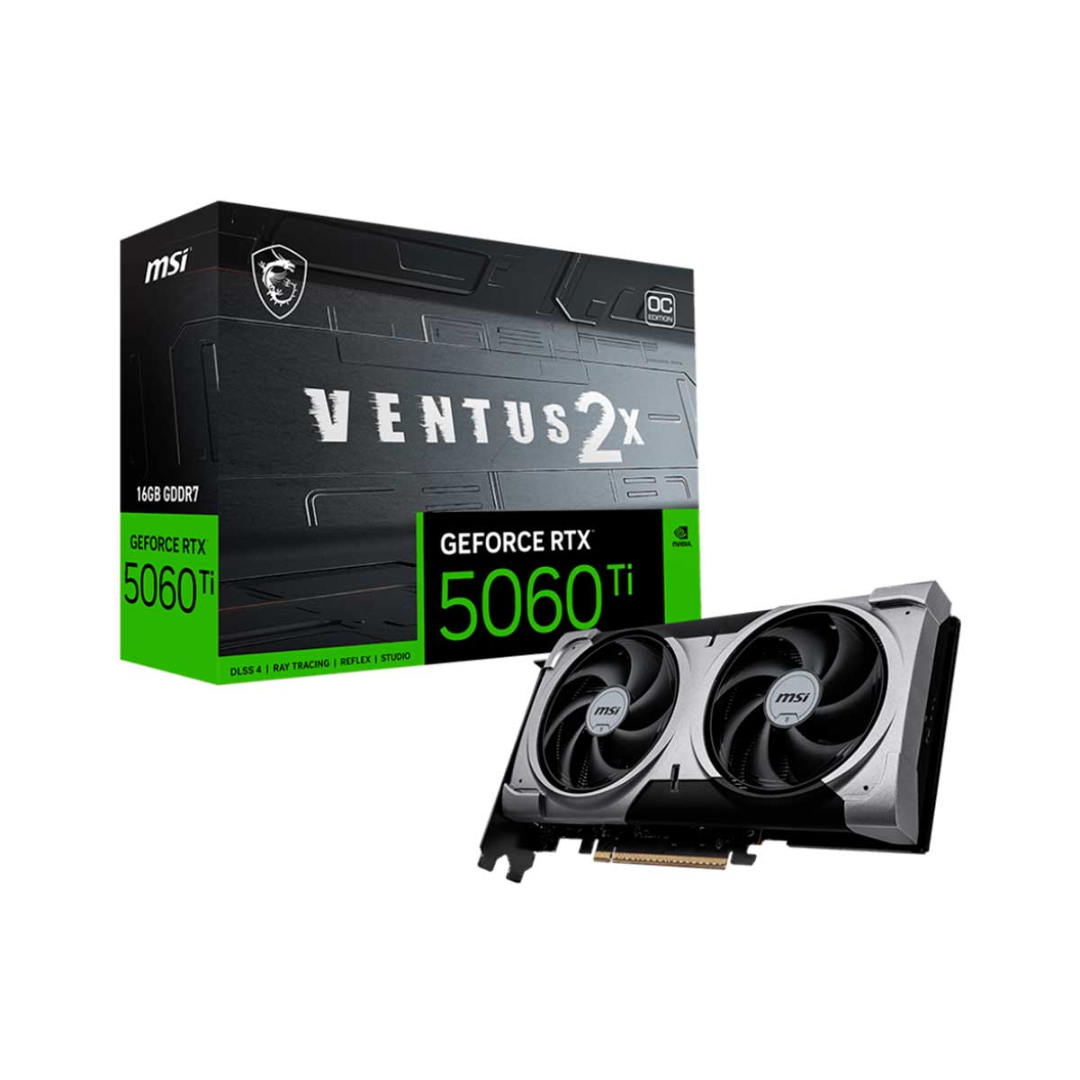 Placa de Vídeo GeForce RTX 5060TI 16GB GDDR7 128bits - Ventus 2X OC PLUS - MSI - DLSS 4 - 912-V535-027
