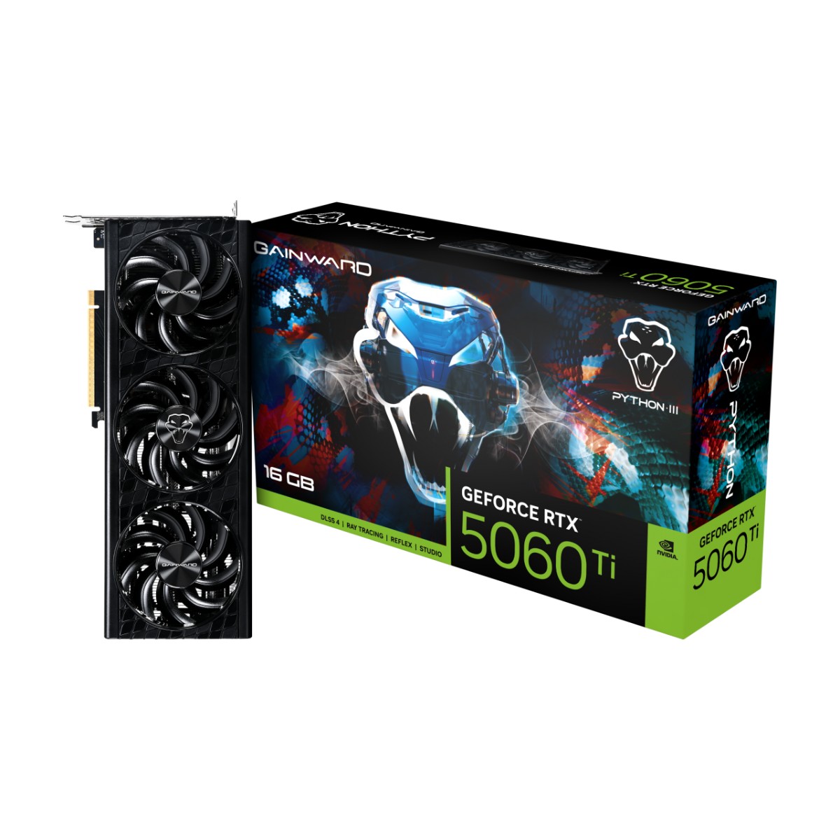 Placa de Vídeo GeForce RTX 5060TI 16GB GDDR7 128bits - DLSS 4 - Python III - Gainward NE7506T019T1-GB2061T