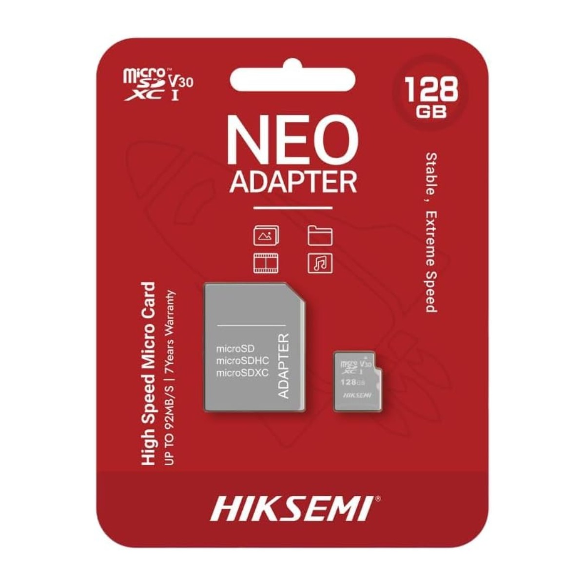 Cartão 128GB Micro SD - Classe 10 - com Adaptador - Hiksemi - HSTFC1128GADAPTER