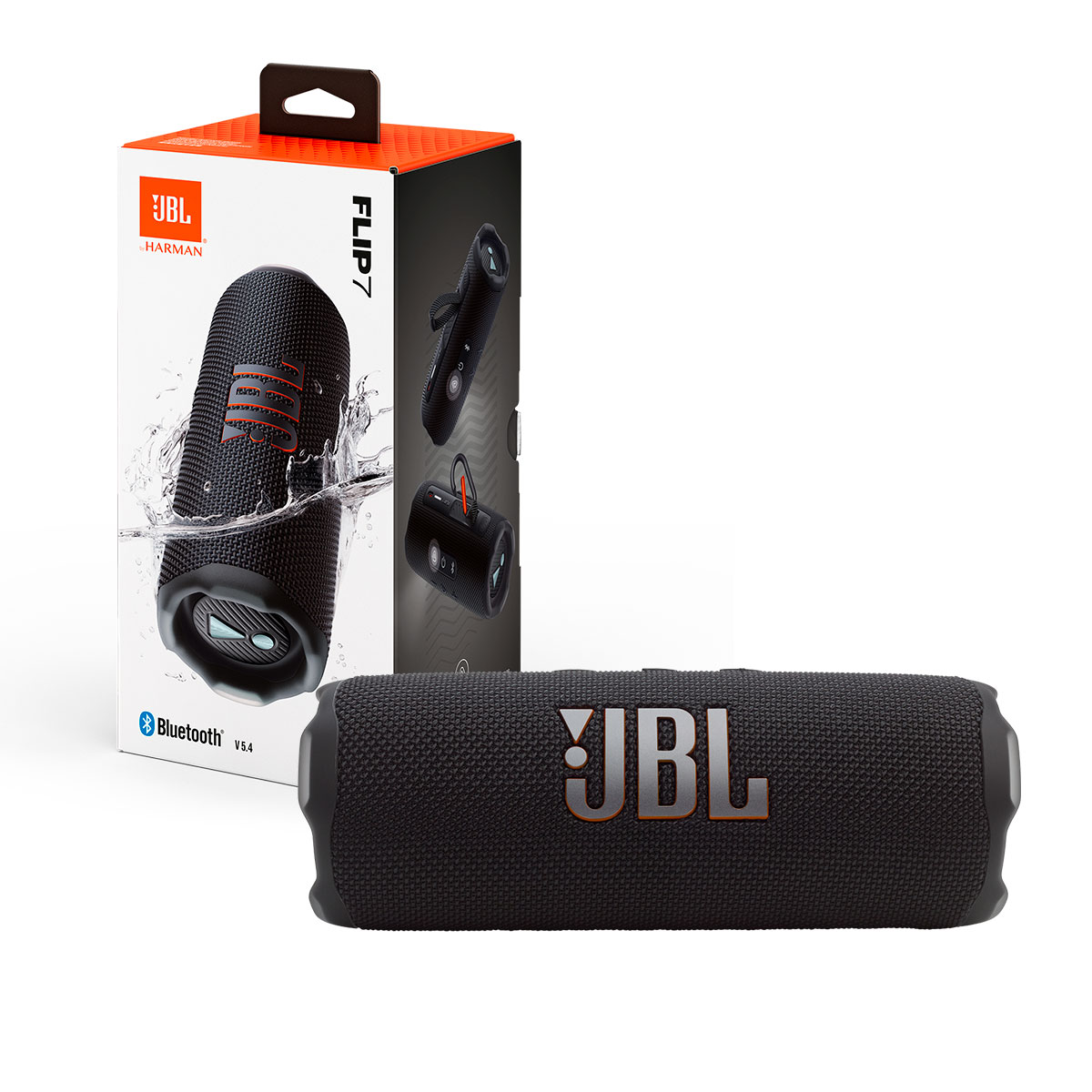 Caixa de Som Portátil JBL Flip 7 - Bluetooth - À Prova d`água - 25W RMS - Até 16 horas de reprodução - Auracast - AI Sound Boost - Preta - JBLFLIP7BLKBR