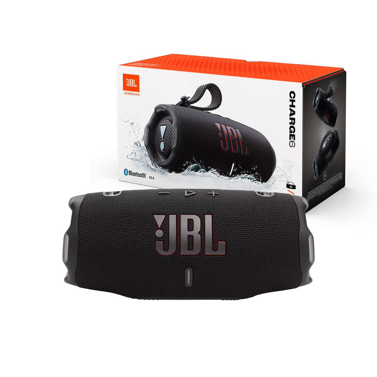 Caixa de Som Portátil JBL Charge 6 - Bluetooth - À Prova D`água - 30W RMS - Até 28 horas de reprodução - Auracast - Preto - JBLCHARGE6BLKBR