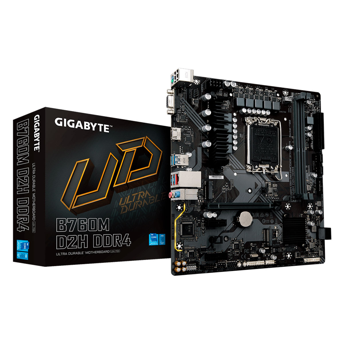 Placa Mãe Gigabyte B760M D2H - (LGA 1700 DDR4 5333 O.C) - Chipset B760 - Slot M.2 - Micro ATX - B760MD2HDDR4