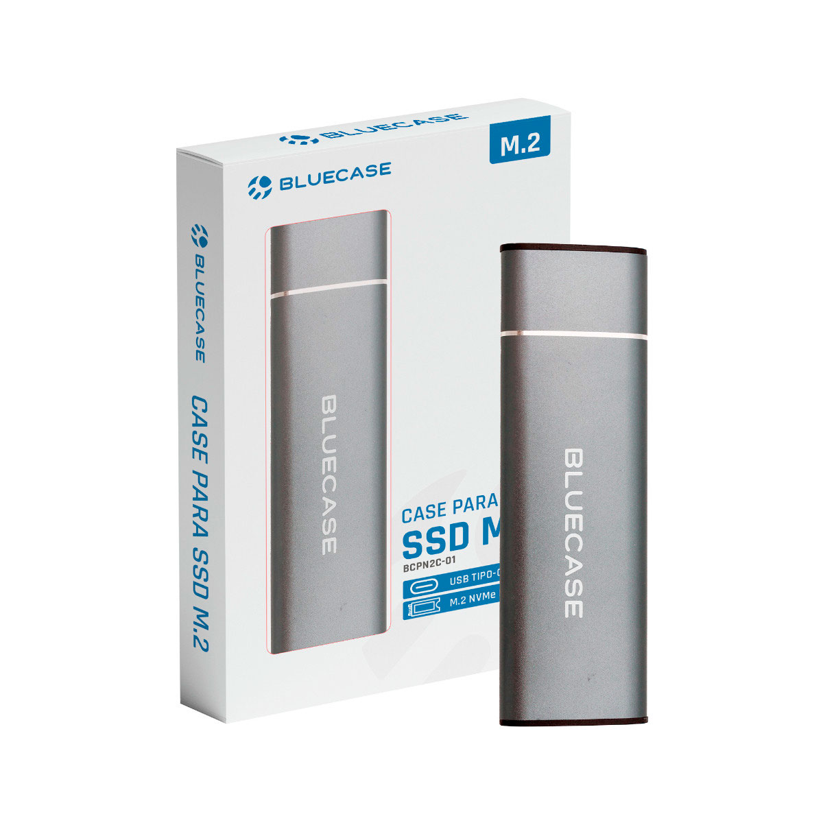 Case para SSD M.2 NVMe - USB-C - 10 Gbps - Bluecase BCPN2C-01