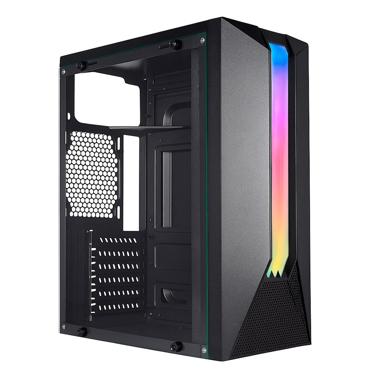 Gabinete Gamer K-Mex Bifrost 04AH - Vidro Temperado - Painel RGB - ATX - Preto