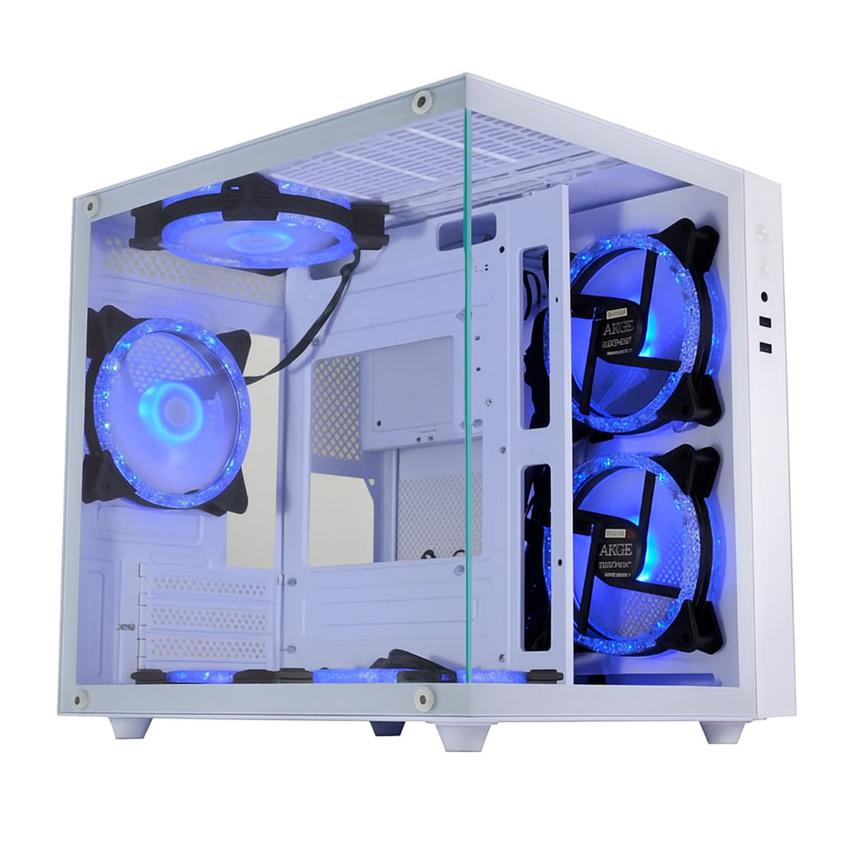 Gabinete Gamer Aquário K-Mex W2SB - Vidro Temperado - Micro-ATX - Câmara Dupla - Branco - CGW2SBRH002CB0X