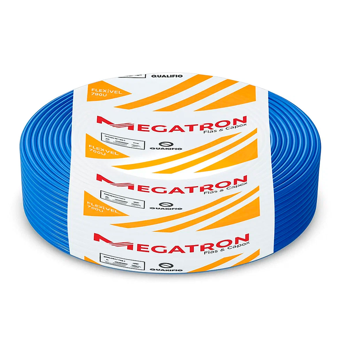 Cabo Flexível 2.5mm Megatron - Rolo de 100 Metros - Antichamas - Azul