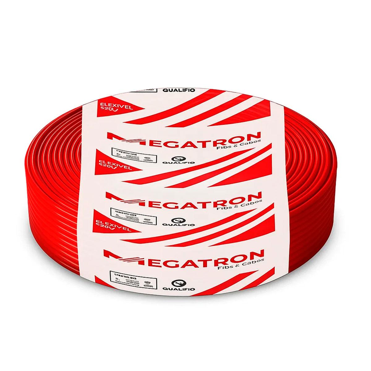 Cabo Flexível 2.5mm Megatron - Rolo de 100 Metros - Antichamas - Vermelho
