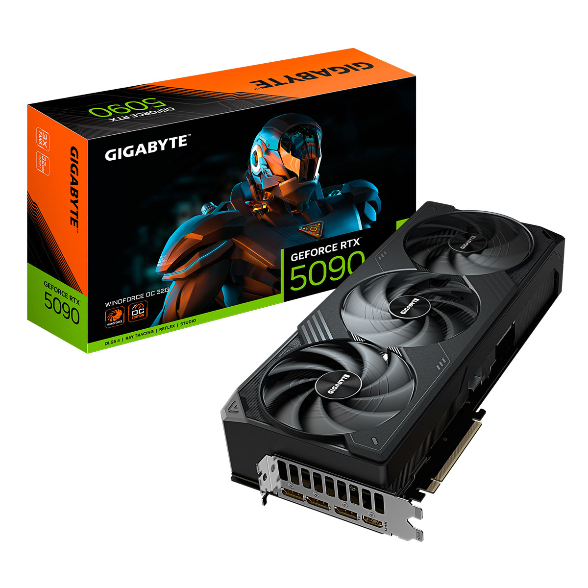 Placa de Vídeo GeForce RTX 5090 32GB GDDR7 512bits - Windforce OC - DLSS 4 - Ray Tracing - Gigabyte GV-N5090WF3OC-32GD