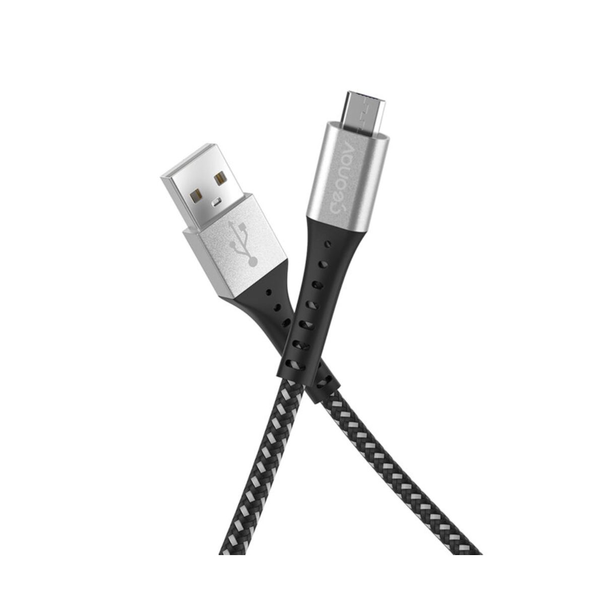 Cabo Micro USB para USB - Cabo em Nylon Trançado - 1.2 metro - Geonav ESMIBK