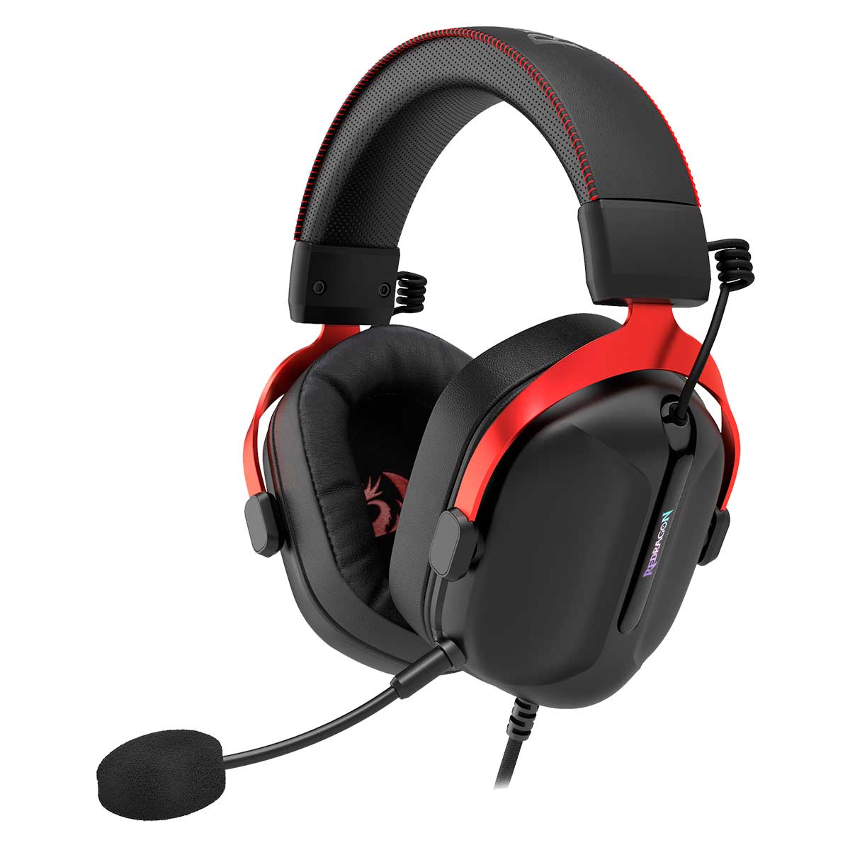 Headset Gamer Redragon Cybill - Sorround 7.1 - Microfone Destacável - USB - Preto e Vermelho - H312
