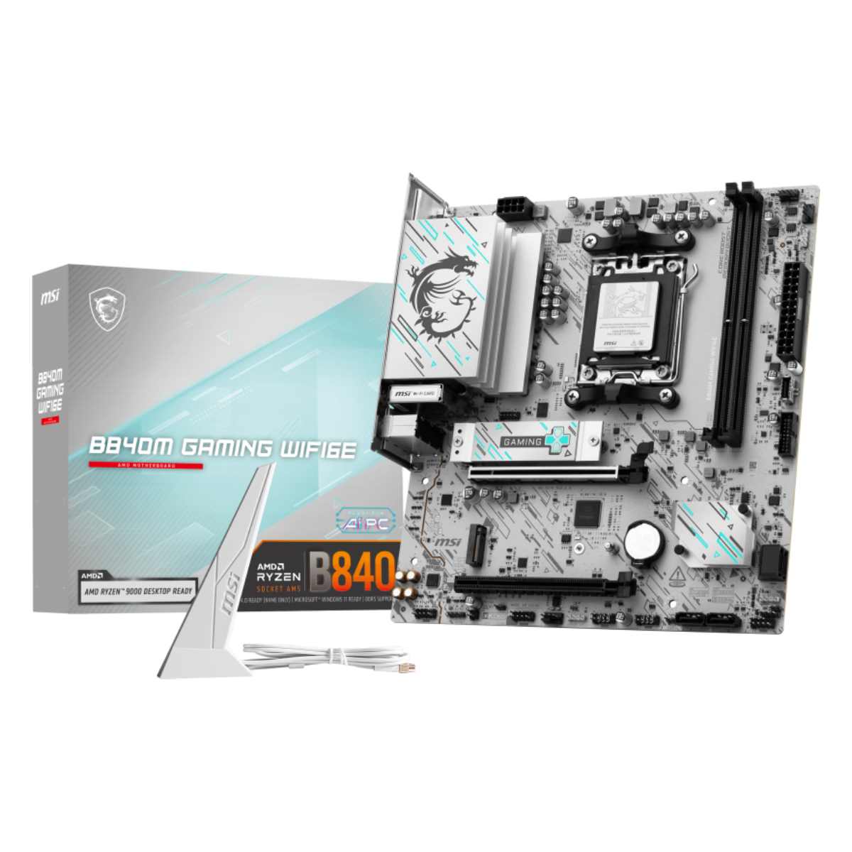 Placa Mãe MSI B840M Gaming Wi-Fi 6 (AM5 - DDR5 8000 O.C) - Chipset AMD B840 - Bluetooth 5.3 - USB 3.2 - Slot M.2 - Micro ATX
