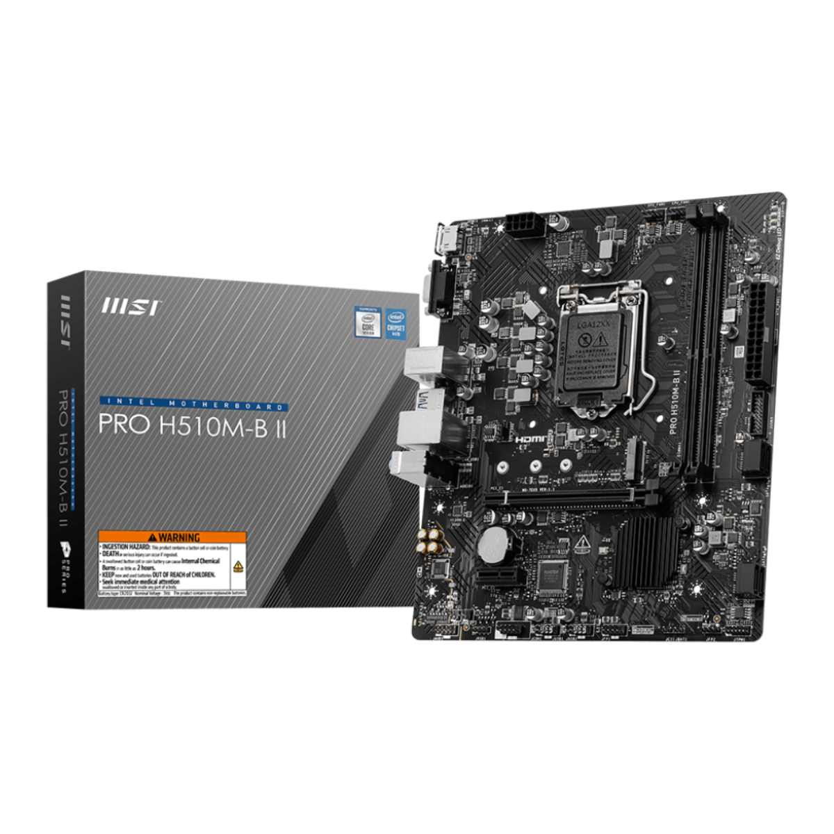 Placa Mãe MSI Pro H510M-B II (LGA 1200 - DDR4 2933) - Chipset Intel H510M - USB 3.2 - Slot M.2 - Micro ATX
