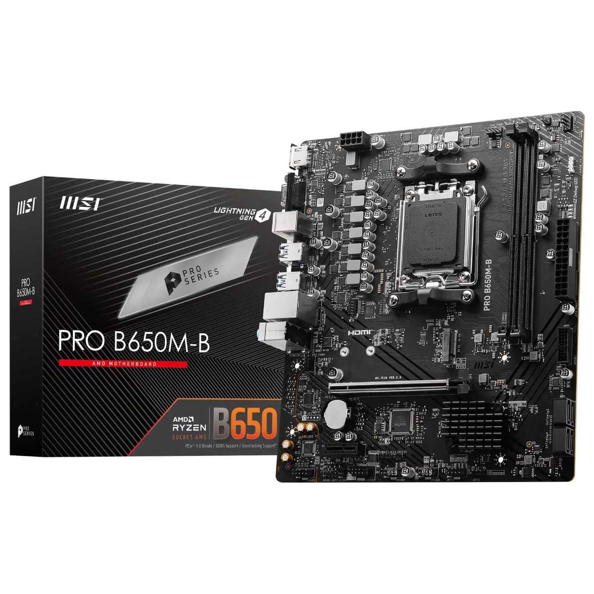 Placa Mãe MSI PRO B650M-B (AM5 - DDR5 9000) - Chipset Intel B650 - USB 3.2 - Slot M.2 - Micro ATX