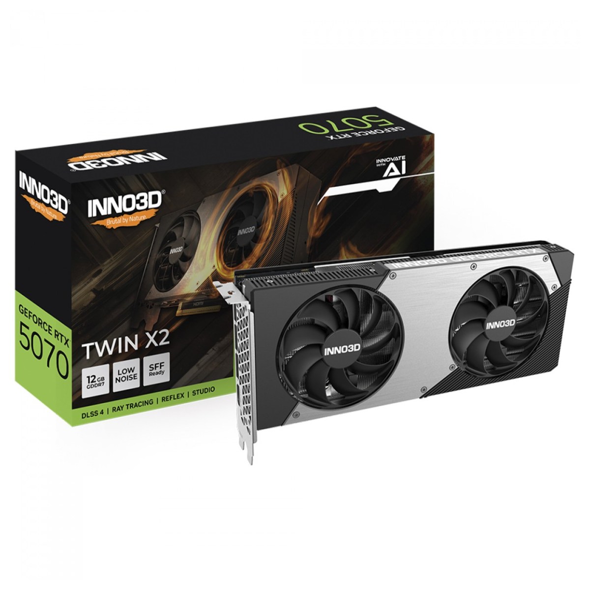 Placa de Vídeo GeForce RTX 5070 12GB GDDR7 192bits - Twin X2 - DLSS 4 - Inno3D N50702-12D7-195064N