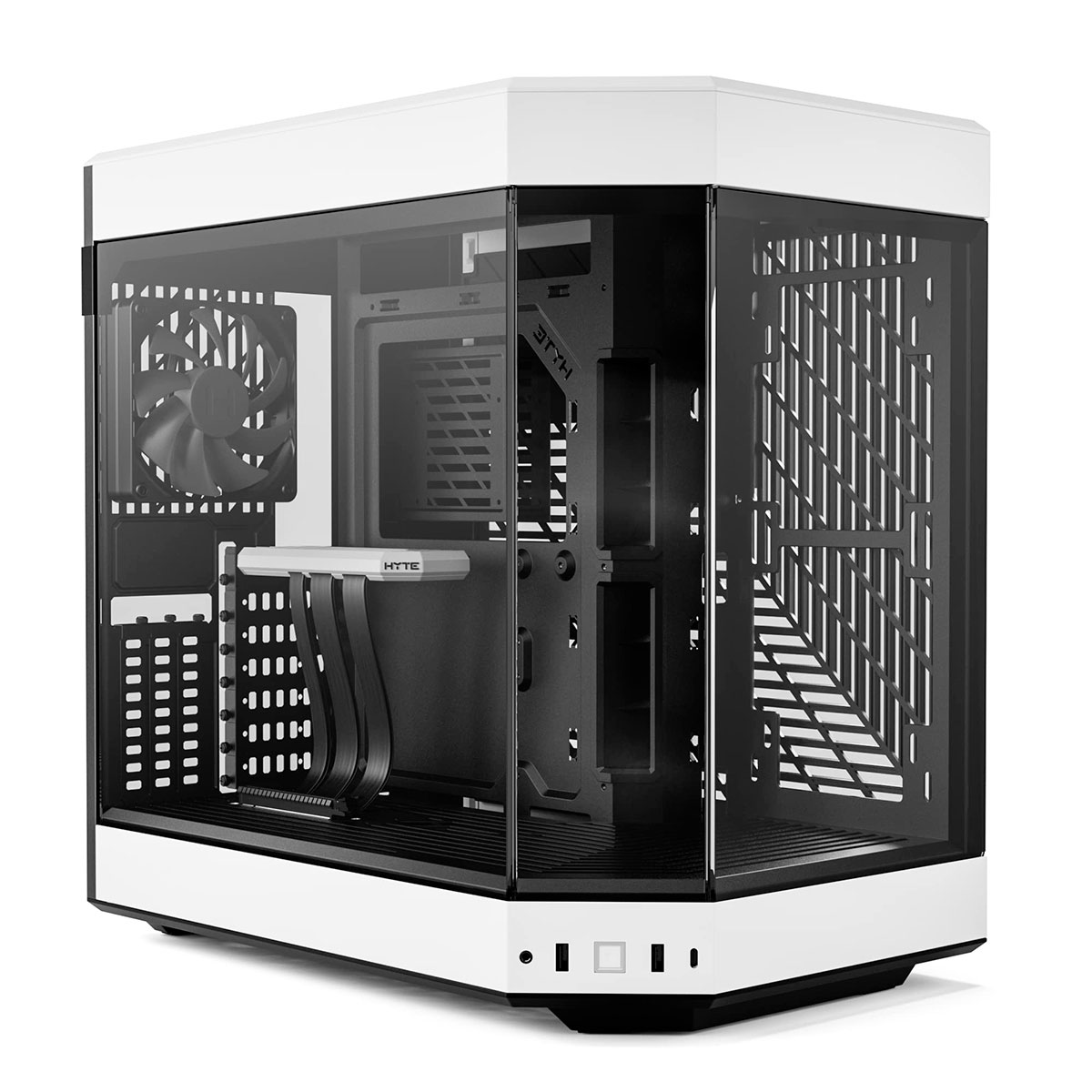 Gabinete Gamer Aquário Hyte Y60 - Cabo Riser - 3 Coolers 120mm Inclusos - E-ATX - Preto e Branco - CS-HYTE-Y60-BW