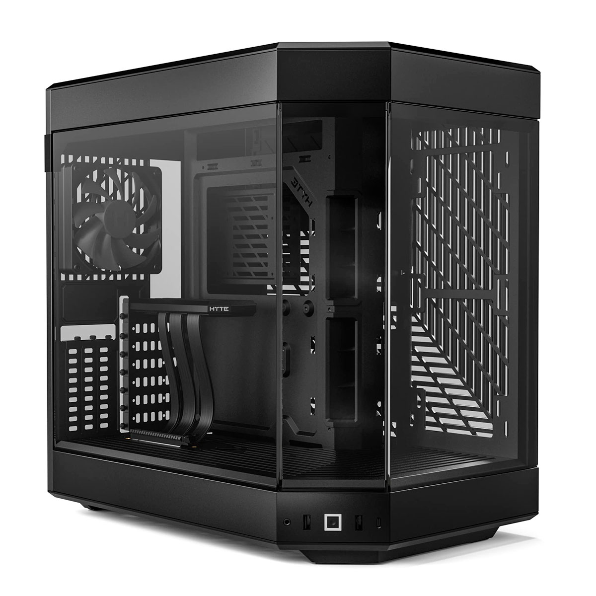 Gabinete Gamer Aquário Hyte Y60 - Cabo Riser - 3 Coolers 120mm Inclusos - E-ATX - Preto - CS-HYTE-Y60-B