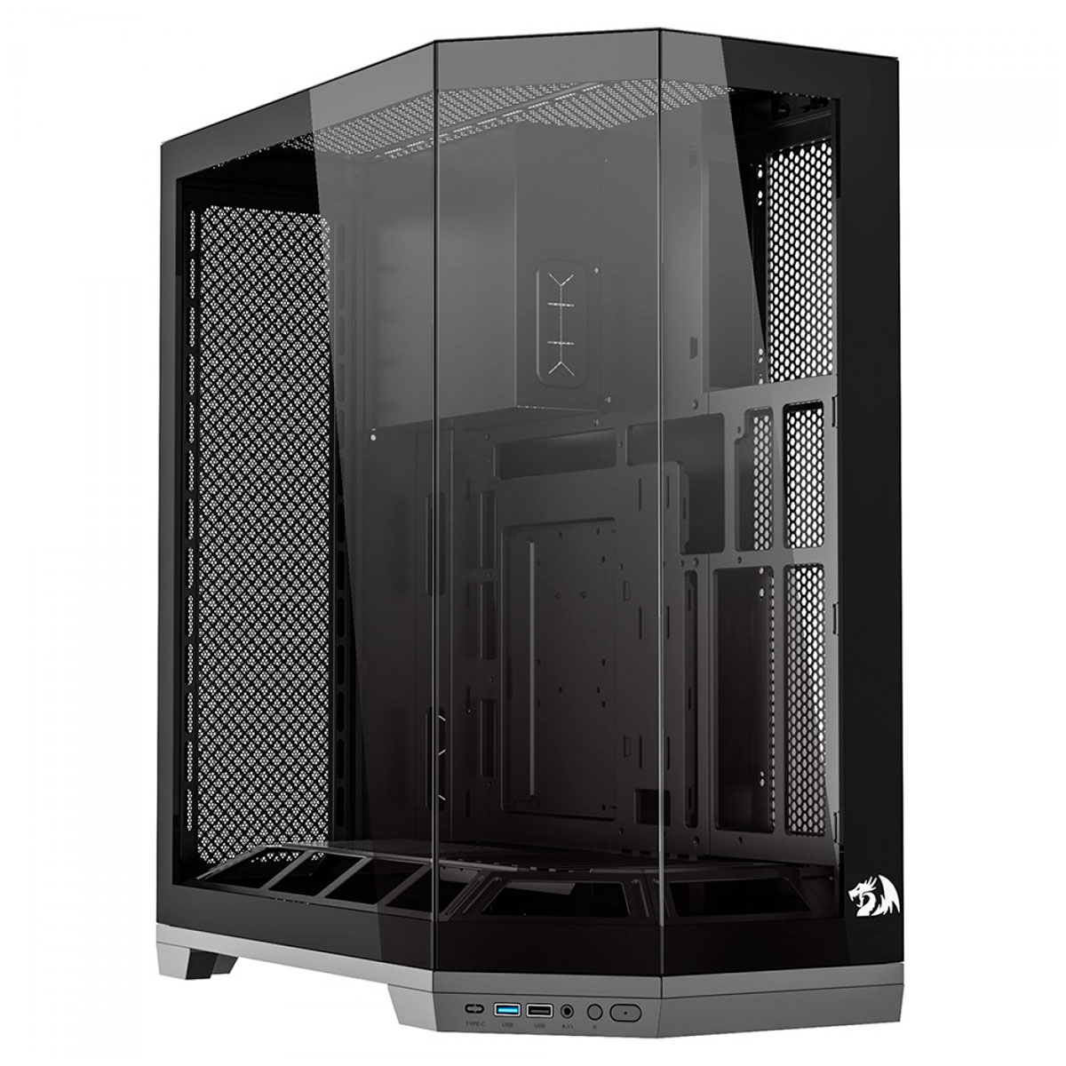 Gabinete Gamer Aquário Redragon Edge - Vidro Temperado - Design Torre - ATX - Preto - CA-608B