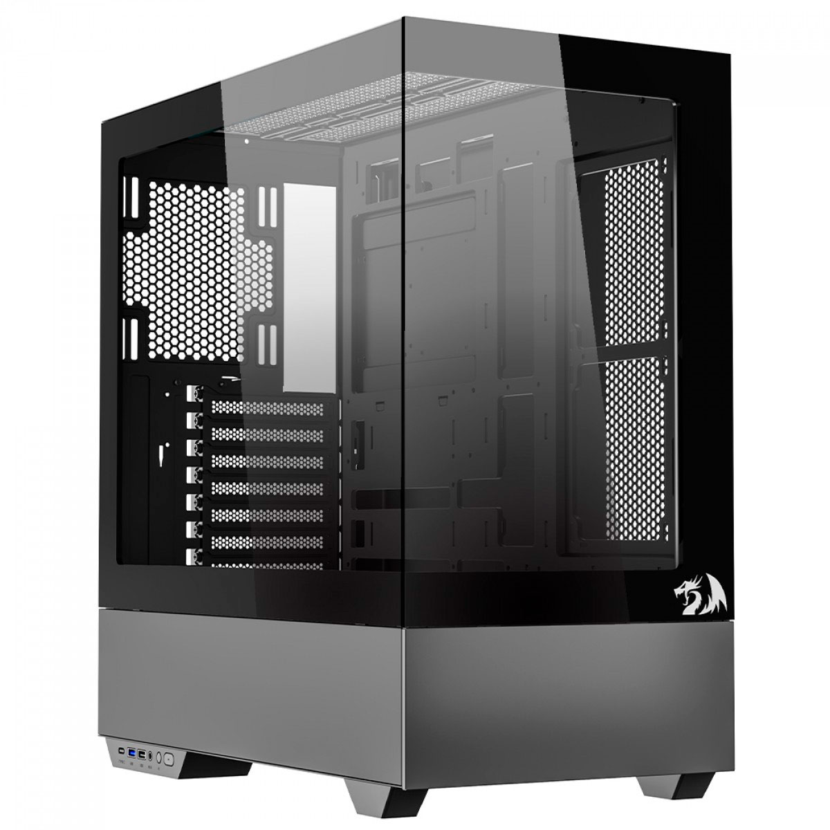 Gabinete Gamer Aquário Redragon Reflect Pro - Vidro Temperado - E-ATX - Preto - CA-607B