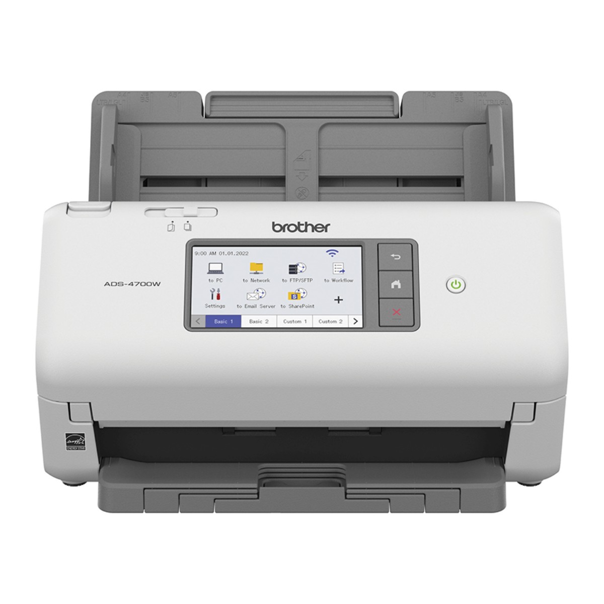 Scanner de Mesa Brother ADS 4700W - Digitalização Duplex - 1200dpi - 40ppm - USB, Wi-Fi e Ethernet - Bivolt