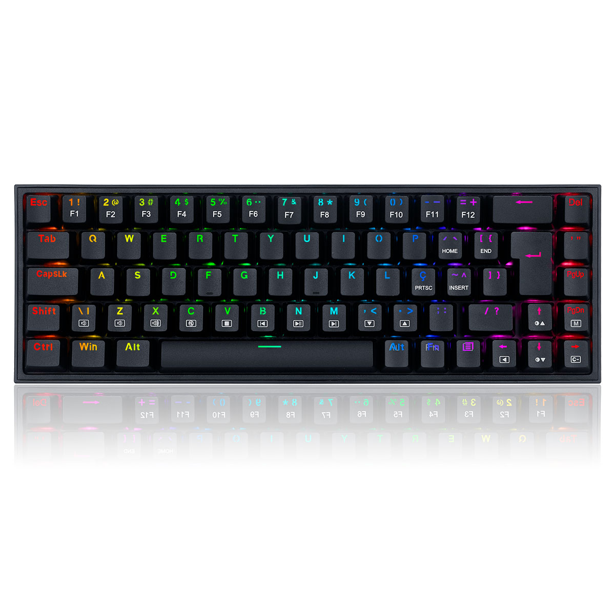 Teclado Mecânico Gamer Redragon Castor - ABNT2 - RGB Chroma - Switch Brown - Preto - K631-RGB