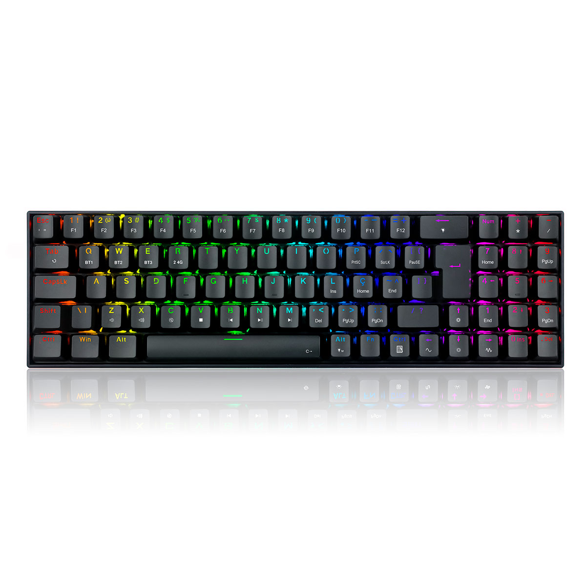 Teclado Mecânico Gamer Redragon Zed Pro - ABNT2 - RGB Chroma - Switch Brown - Preto - K627P-WNS-B