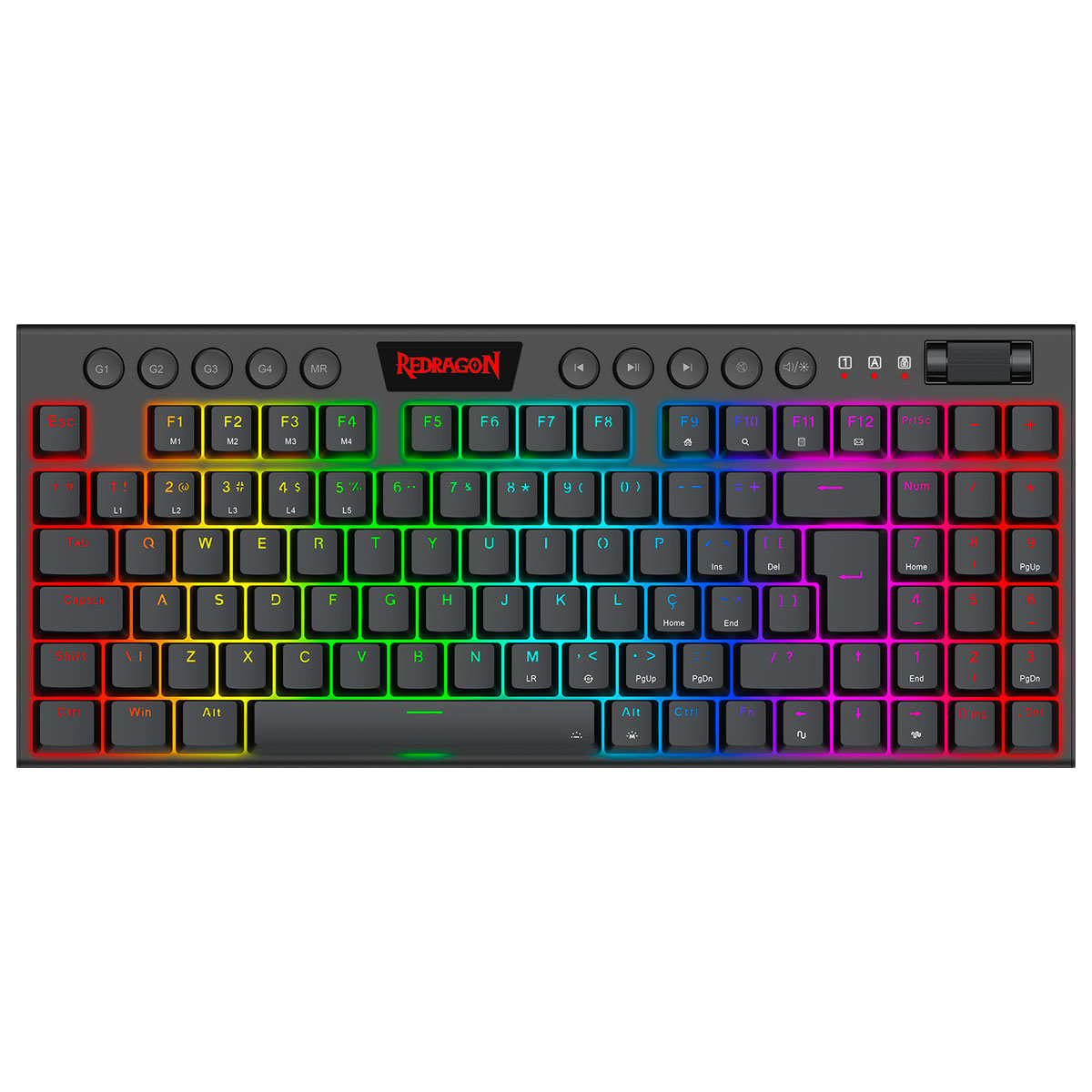 Teclado Mecânico Gamer Redragon Yi - ABNT2 - Formato TKL - RGB Chroma - Switch Brown - Preto - K625P-KB (PT-BROWN)