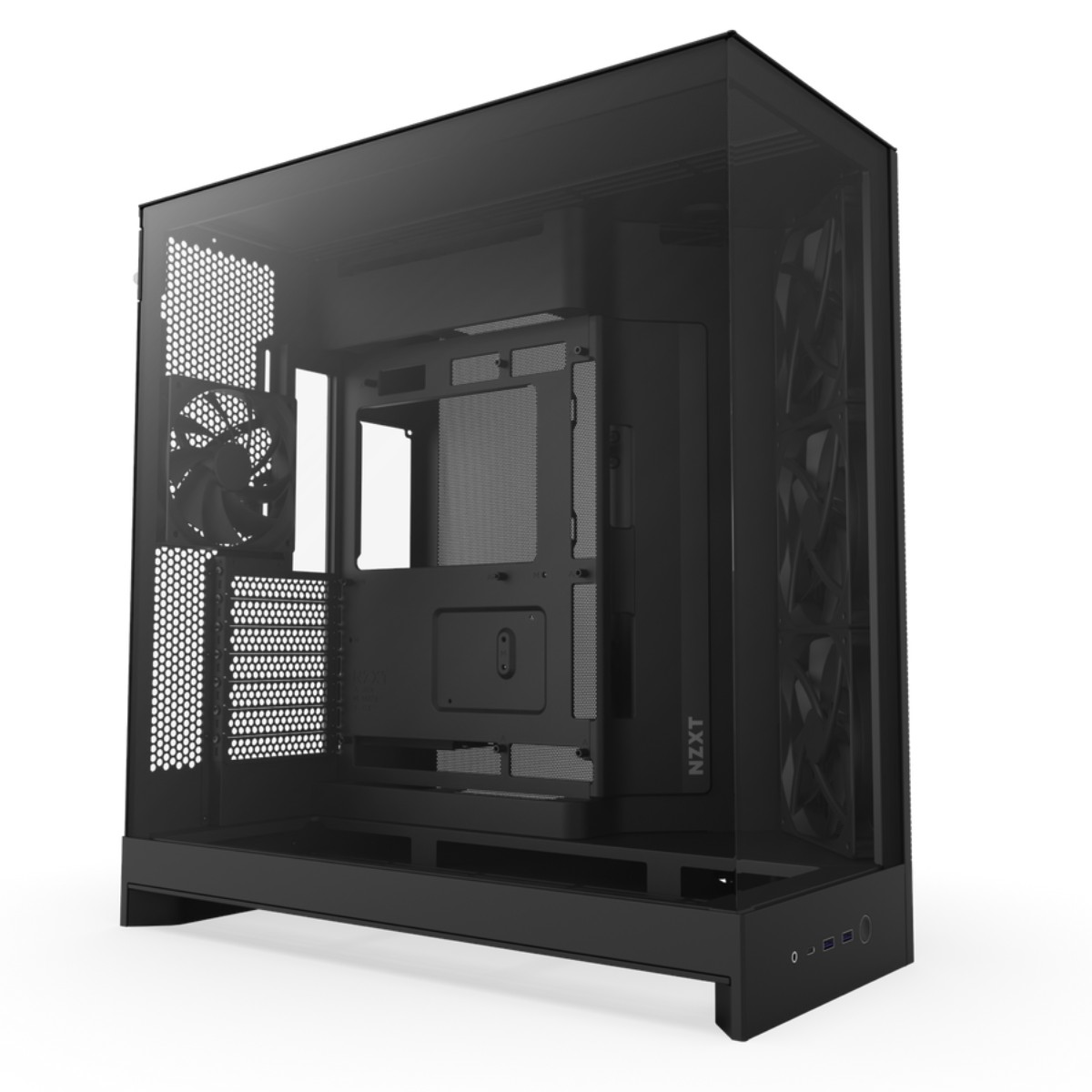Gabinete Gamer Aquário NZXT H9 Flow - Vidro Temperado - Camâra Dupla - 4 Coolers Inclusos - ATX - Preto - CM-H92FB-01