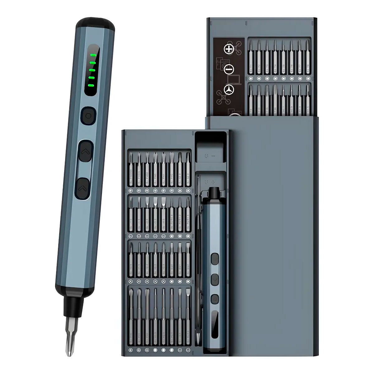 Conjunto de Chave Elétrica de Alta Precisão 68 em 1 - Multifuncional - Philips, Fenda, Torx, Hexagonal e Triângulo