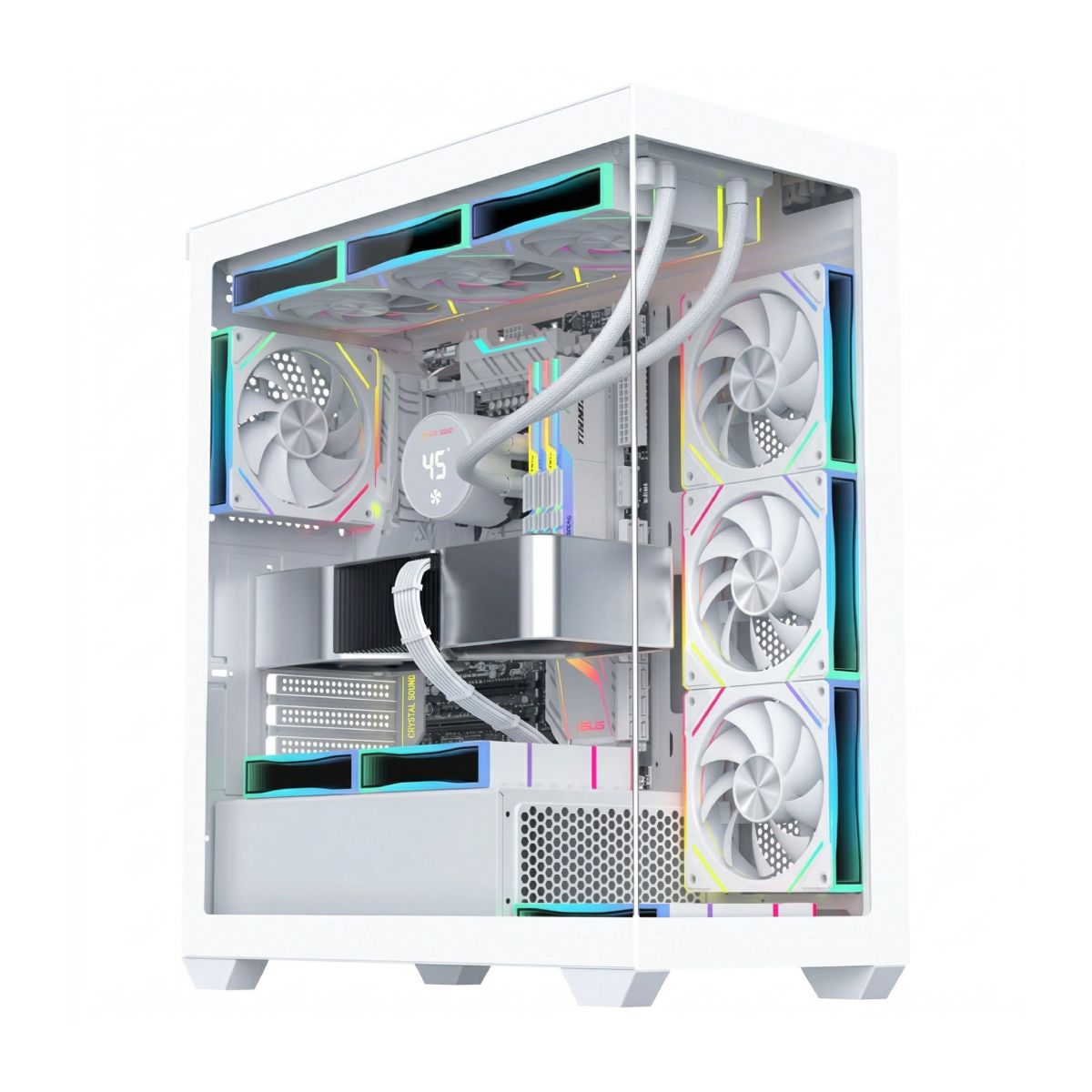 Gabinete Gamer Aquário K-Mex CG-W6DY - Vidro Temperado - ATX - Branco - CGW6DYRH002CB0X