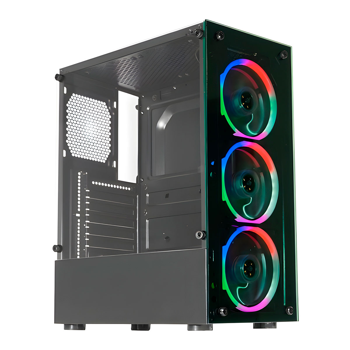 Gabinete Gamer K-Mex 10W5 - Vidro Temperado - 3 Coolers Inclusos - ATX - Preto - CG10W5RH001CB0X