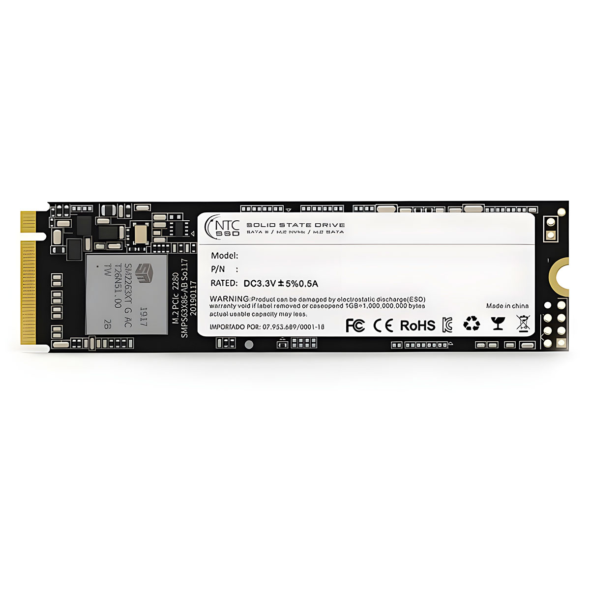 SSD M.2 256GB NTC - NVMe - Leitura 1600MB/s - Gravação 800MB/s - NTCKF6M.2NVME/256GB