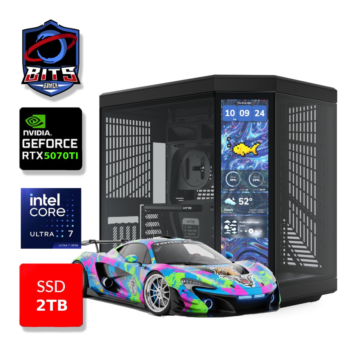 PC Gamer Bits 2026 - Intel Ultra 7 265k, 64GB, SSD 2TB NVMe, Vídeo GeForce RTX 5070TI 16GB - Windows 11 Professional