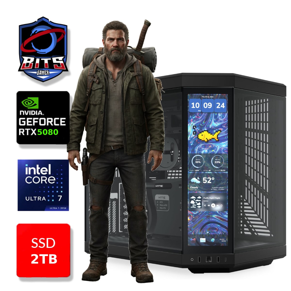 PC Gamer Bits 2026 - Intel Ultra 7 265k, 64GB, SSD 2TB NVMe, Vídeo GeForce RTX 5080 16GB - Windows 11 Professional